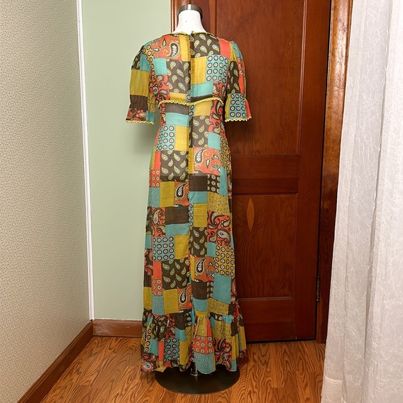 VINTAGE Patchwork-Pattern Dollyrockers Dress, Size M - Picture 4 of 6